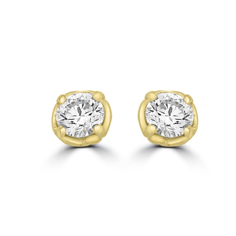 Anniversary Solitaire Diamond Stud Earrings  0.41ct