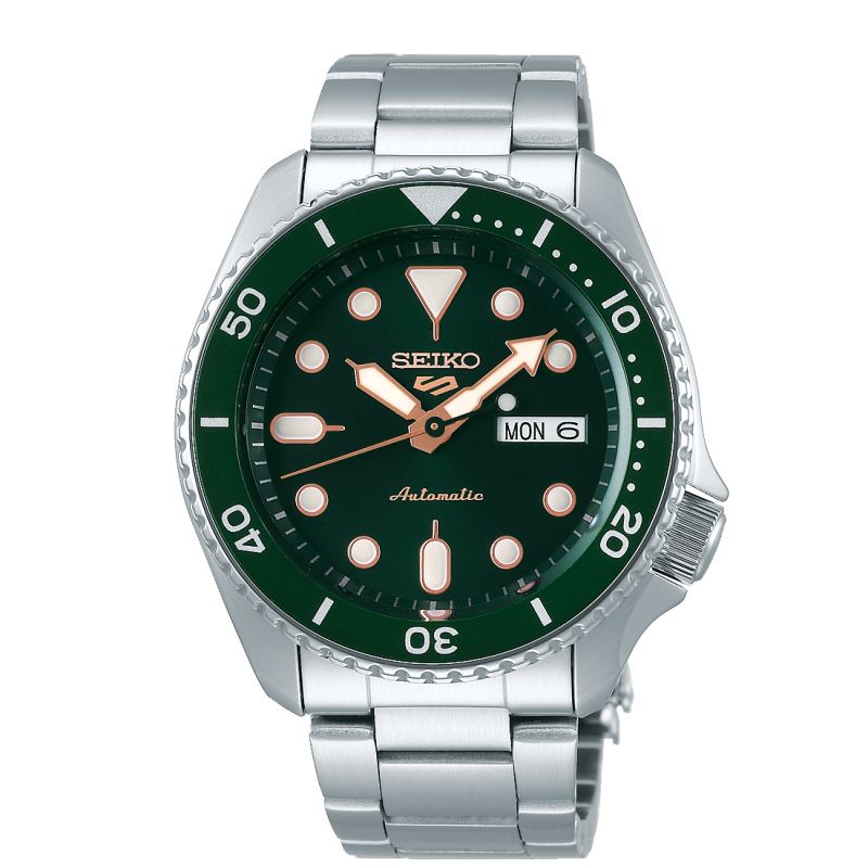 Seiko 5 Sport Auto Green Dial Bracelet Watch SRPD63K1
