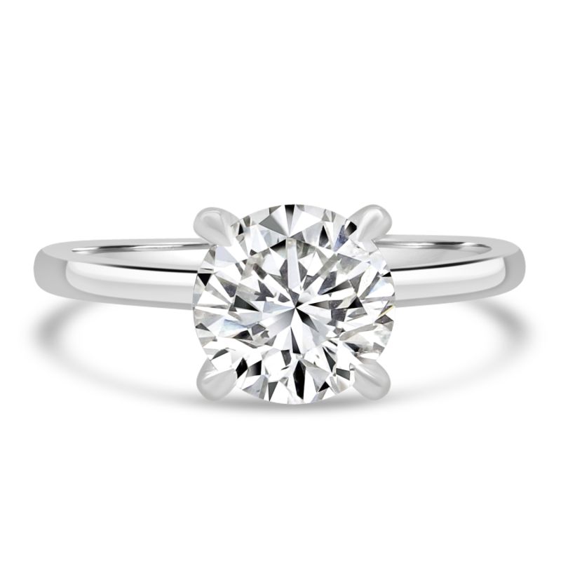 Platinum 1.11ct Brilliant Cut Hidden Halo Engagement Ring 