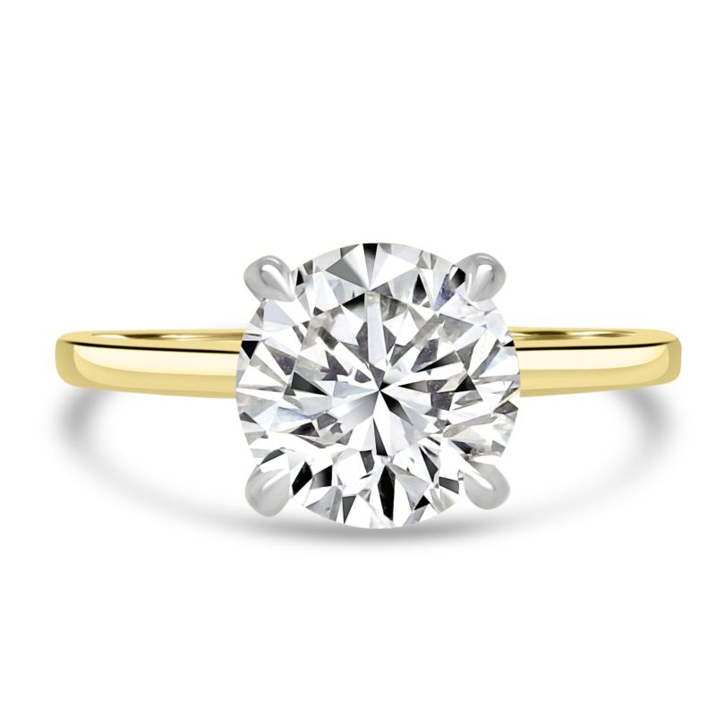 18ct Yellow Gold Brilliant Cut Hidden Halo Lab Engagement Ring 1.56ct