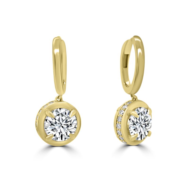 9ct Yellow Gold Brilliant Cut Lab Grown Diamond Earrings 3.30ct