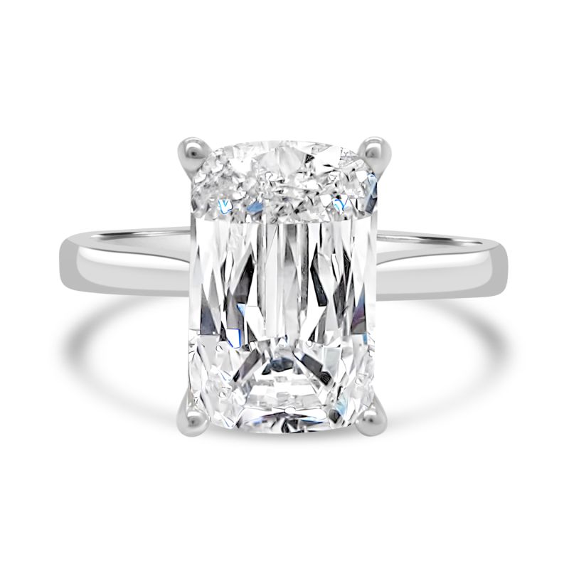 Platinum Cushion Cut Lab Grown Diamond Engagement Ring 3.04ct