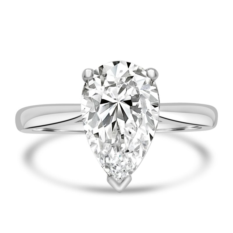 Platinum Pear Cut Lab Grown Diamond Engagement Ring 1.50ct