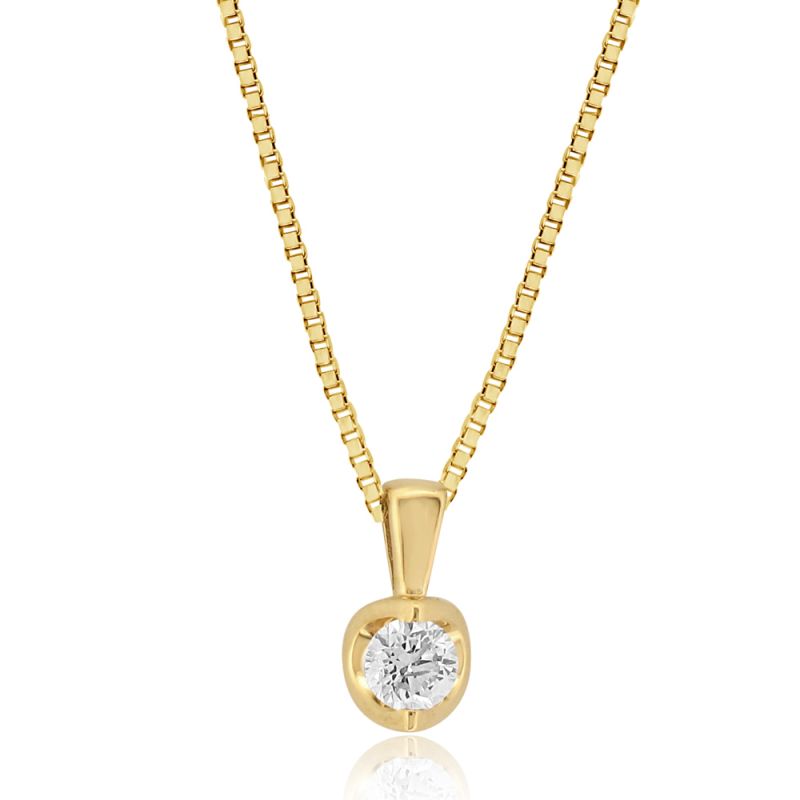 18ct Yellow Gold Brilliant Cut Diamond Pendant 0.25ct