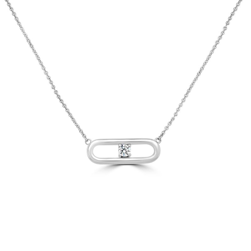 14ct White Gold Brilliant Cut Diamond Necklet 0.10ct