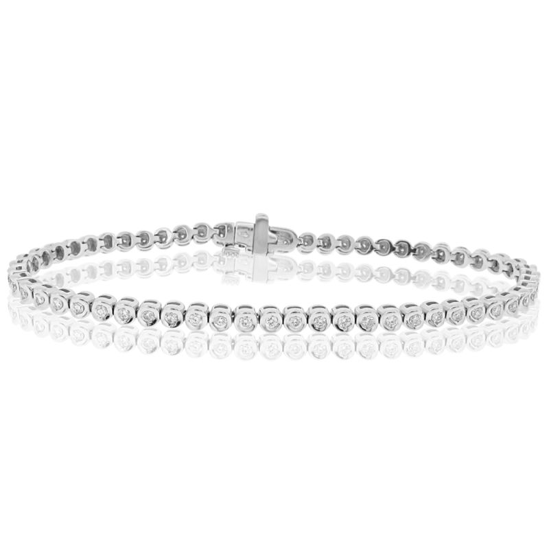9ct White Gold Brilliant Cut Diamond Bracelet 1.00ct