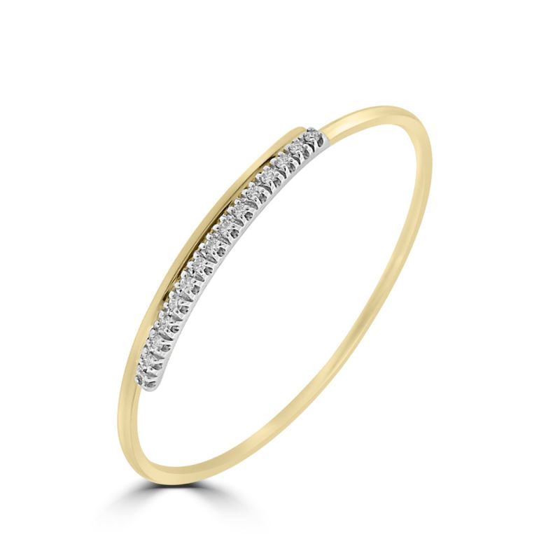 18ct Yellow Gold Brilliant Cut Diamond Crossover Bangle 0.35ct