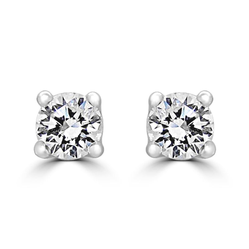 18ct White Gold Brilliant Cut Diamond Earrings 0.27ct