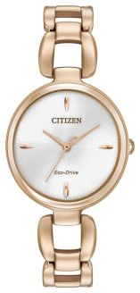 Citizen Eco-drive Ladies Gold Plated Bracelet Watch EM0423-56A